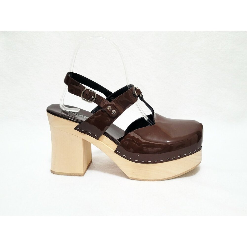 Jeffrey Campbell Nymph Heeled Platform  Wooden Clog Sandals US 9